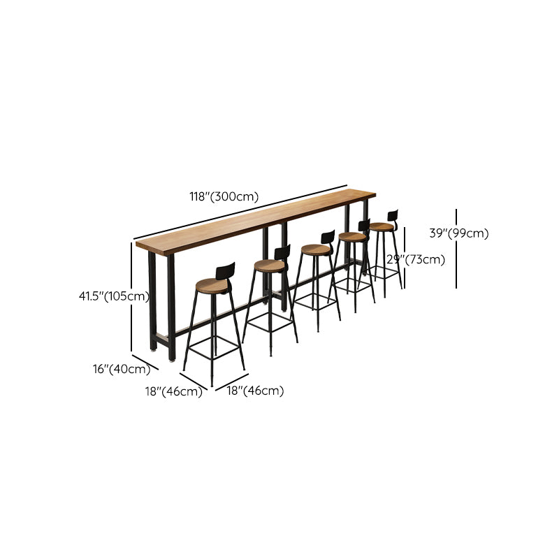 Ensemble de Table de Bar moderne, 1/3/4/5/6 pièces, ensemble de bistro rectangulaire en bois massif pour l'intérieur