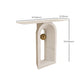 Glam Console Table Rectangle Stone Accent Table , 12 inch Width