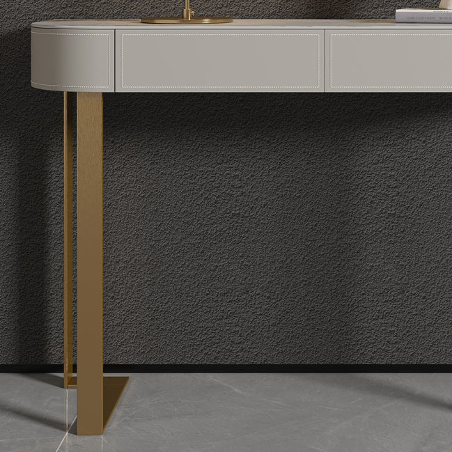 Glam Console Table Stone Console Accent Table for Hall , 16 inch Wide