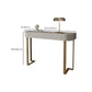 Glam Console Table Stone Console Accent Table for Hall , 16 inch Wide