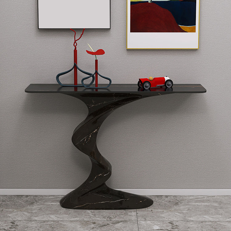Modern Console Table Rectangle Stone Accent Table , 25.5 inch Wide