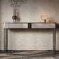 Modern Accent Table Half Moon Shape Stone Console Table for Hall , 14 inch Wide
