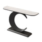 12 inch Wide Glam Console Table Stone Half Moon Console Accent Table