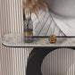 12 inch Wide Glam Console Table Stone Half Moon Console Accent Table