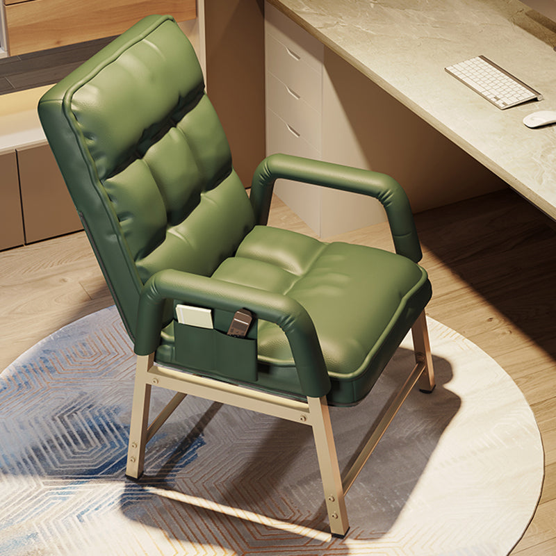 Sedia da ufficio in stile moderno sedia a bracciola fissa con gambe dorate