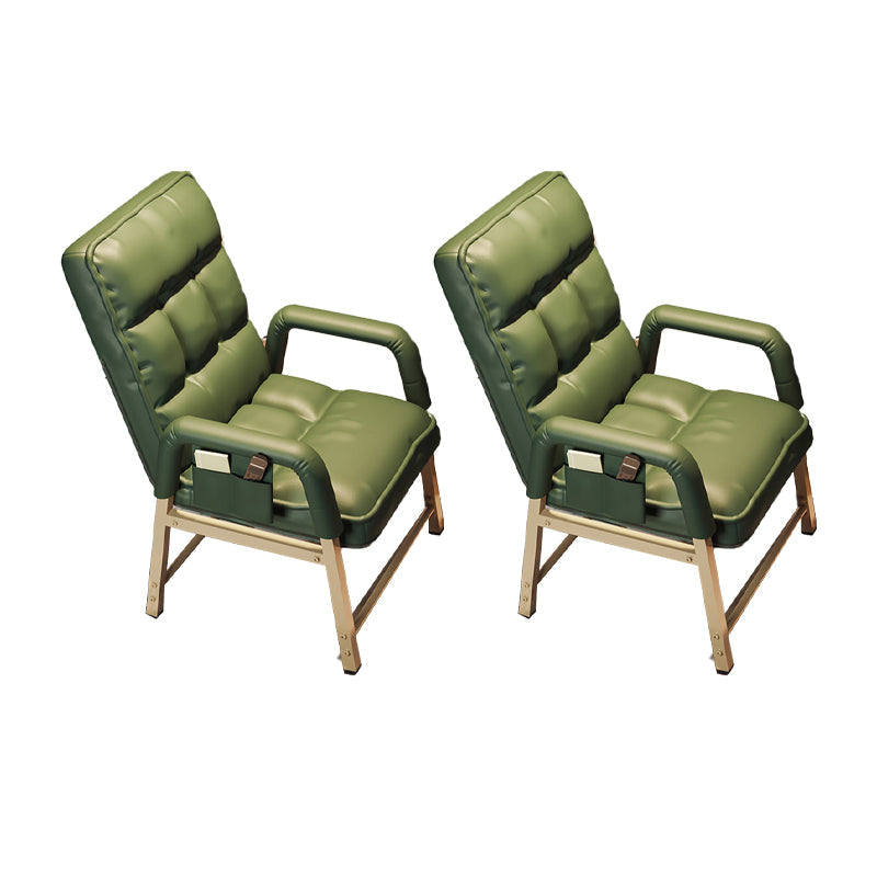 Sedia da ufficio in stile moderno sedia a bracciola fissa con gambe dorate