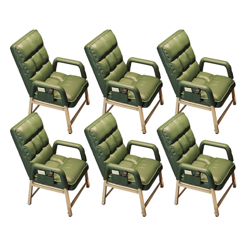 Sedia da ufficio in stile moderno sedia a bracciola fissa con gambe dorate