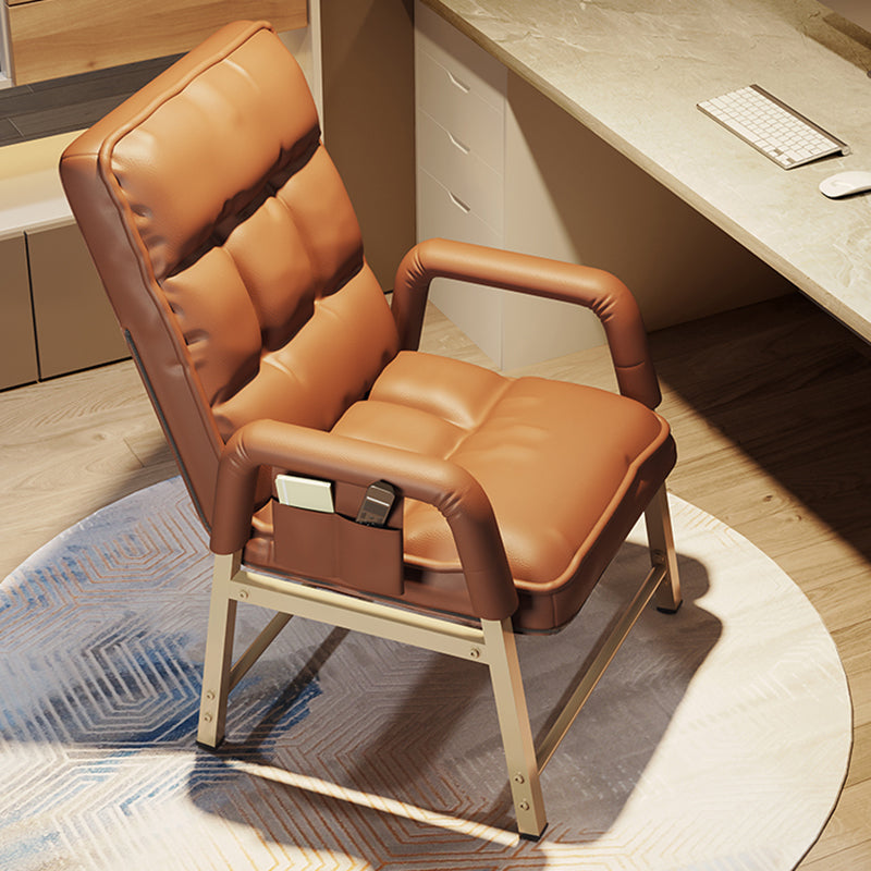 Sedia da ufficio in stile moderno sedia a bracciola fissa con gambe dorate