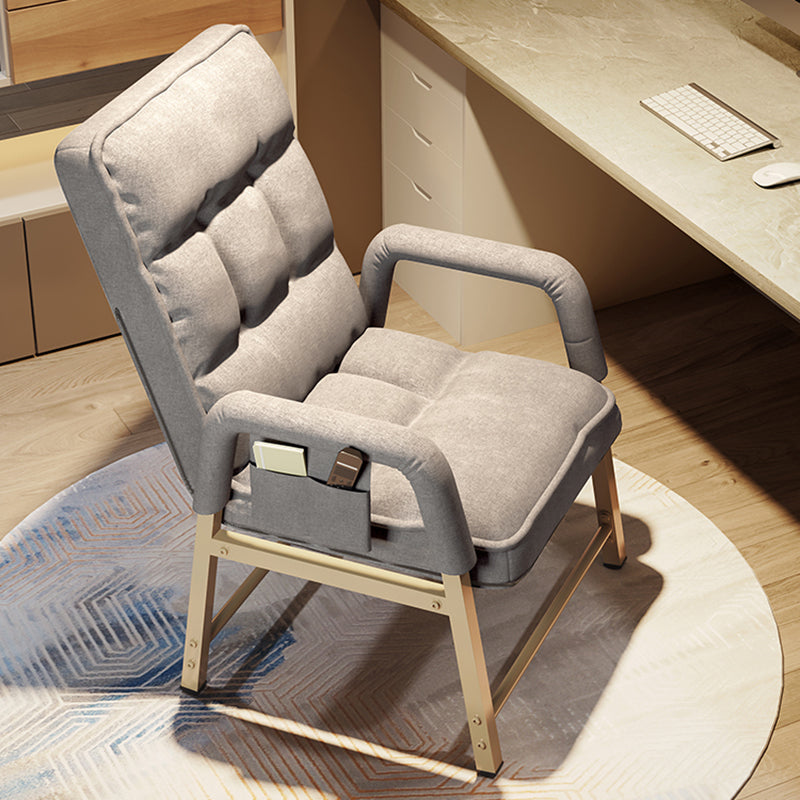 Sedia da ufficio in stile moderno sedia a bracciola fissa con gambe dorate