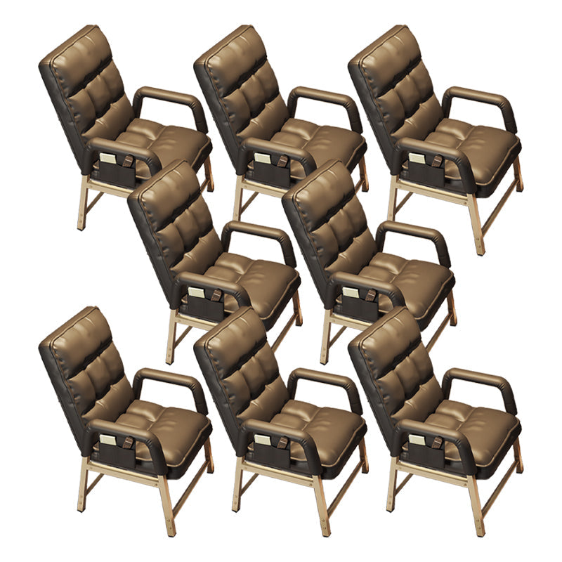 Sedia da ufficio in stile moderno sedia a bracciola fissa con gambe dorate