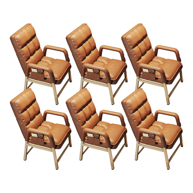 Sedia da ufficio in stile moderno sedia a bracciola fissa con gambe dorate