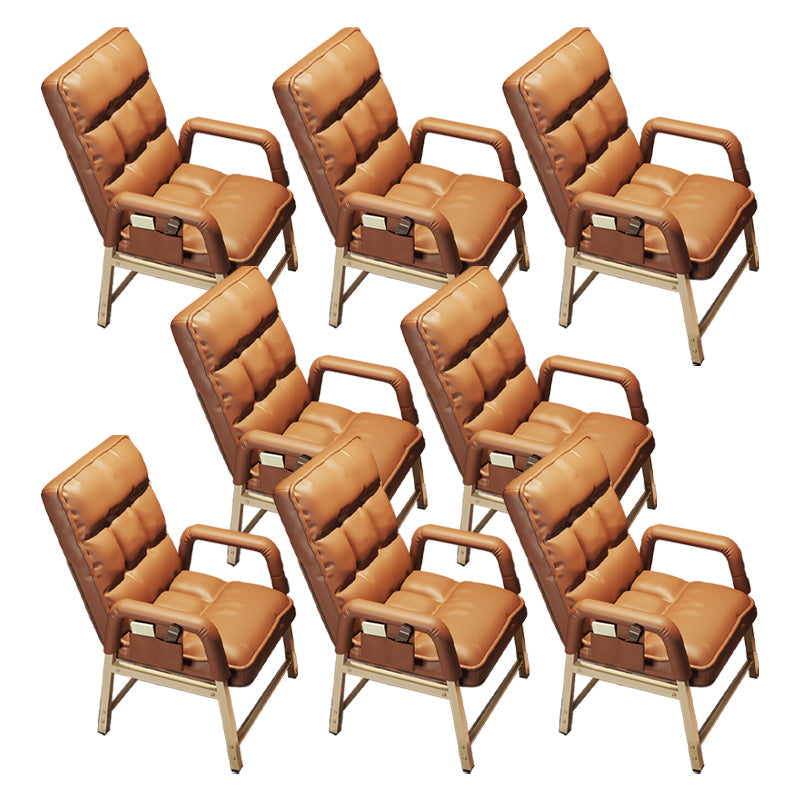 Sedia da ufficio in stile moderno sedia a bracciola fissa con gambe dorate