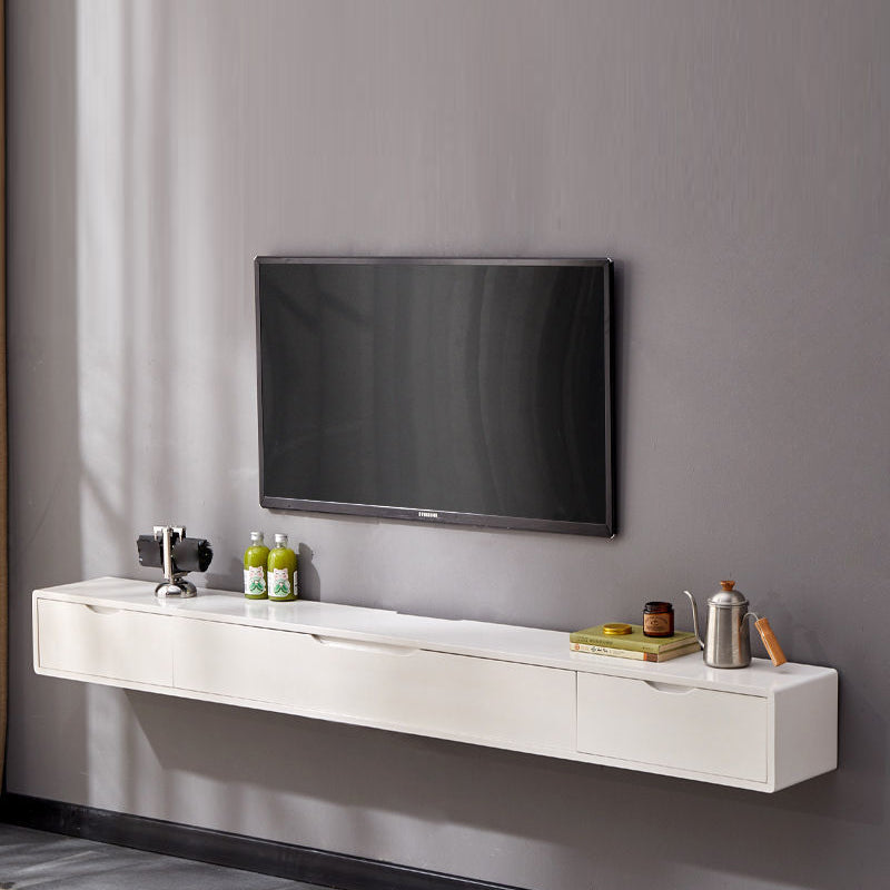 Modern TV Stand Console Solid Wood Media Console TV Stand with Drawers 94"L x 8"W x 9"H White Wood Clearhalo 'furn' 'furn_tv_stands_entertainment_centers' 'Furniture' 'Living Room Furniture' 'TV Stands & Entertainment Centers' 'TV Stands & Media Storage Furniture' 'tv_stands_entertainment_centers' 7065539