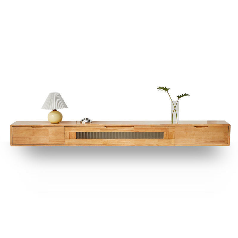 Modern TV Stand Console Solid Wood Media Console TV Stand with Drawers Natural Glass Clearhalo 'furn' 'furn_tv_stands_entertainment_centers' 'Furniture' 'Living Room Furniture' 'TV Stands & Entertainment Centers' 'TV Stands & Media Storage Furniture' 'tv_stands_entertainment_centers' 7065542