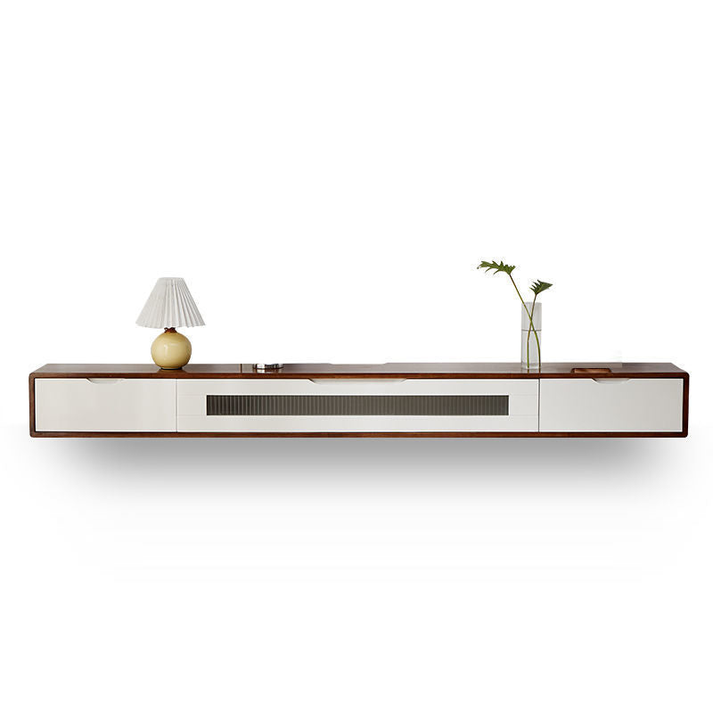 Modern TV Stand Console Solid Wood Media Console TV Stand with Drawers Walnut White Glass Clearhalo 'furn' 'furn_tv_stands_entertainment_centers' 'Furniture' 'Living Room Furniture' 'TV Stands & Entertainment Centers' 'TV Stands & Media Storage Furniture' 'tv_stands_entertainment_centers' 7065550