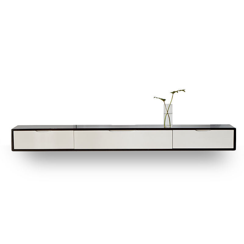 Modern TV Stand Console Solid Wood Media Console TV Stand with Drawers Black-White Wood Clearhalo 'furn' 'furn_tv_stands_entertainment_centers' 'Furniture' 'Living Room Furniture' 'TV Stands & Entertainment Centers' 'TV Stands & Media Storage Furniture' 'tv_stands_entertainment_centers' 7065551