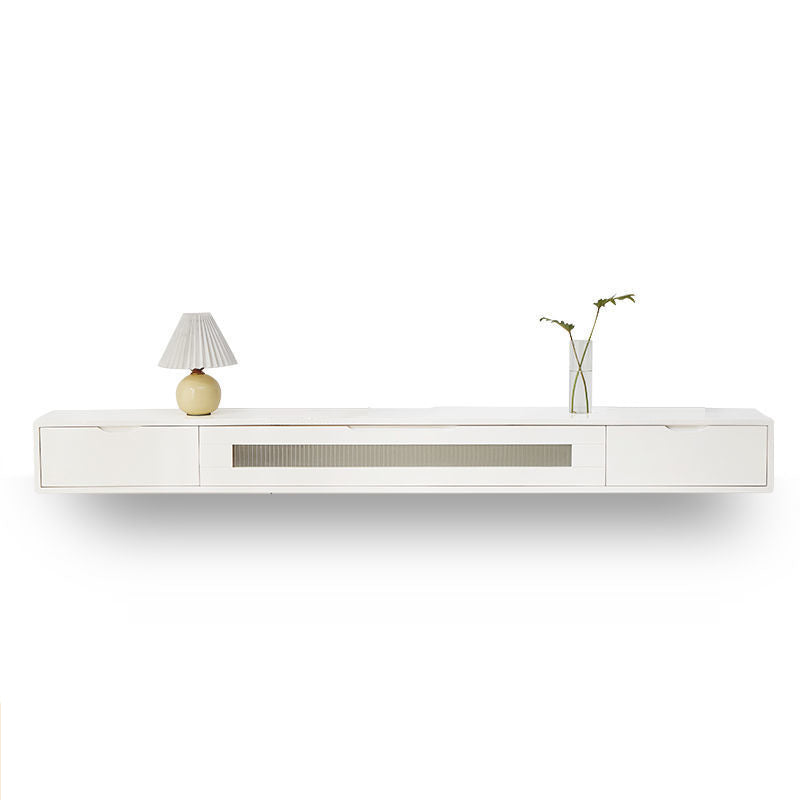 Modern TV Stand Console Solid Wood Media Console TV Stand with Drawers White Glass Clearhalo 'furn' 'furn_tv_stands_entertainment_centers' 'Furniture' 'Living Room Furniture' 'TV Stands & Entertainment Centers' 'TV Stands & Media Storage Furniture' 'tv_stands_entertainment_centers' 7065558