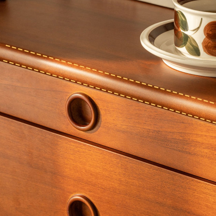 Cómoda doble de pino contemporánea, cómoda de almacenamiento horizontal para dormitorio