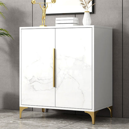 Ultra Modern Wood Combo Dresser Horizontal Storage Chest Dresser for Bedroom 24"L x 14"W x 35"H White-Gold 1 Clearhalo 'Bedroom Furniture' 'Dressers & Chests' 'dressers_chests' 'furn' 'furn_dressers_chests' 'Furniture' 7065708