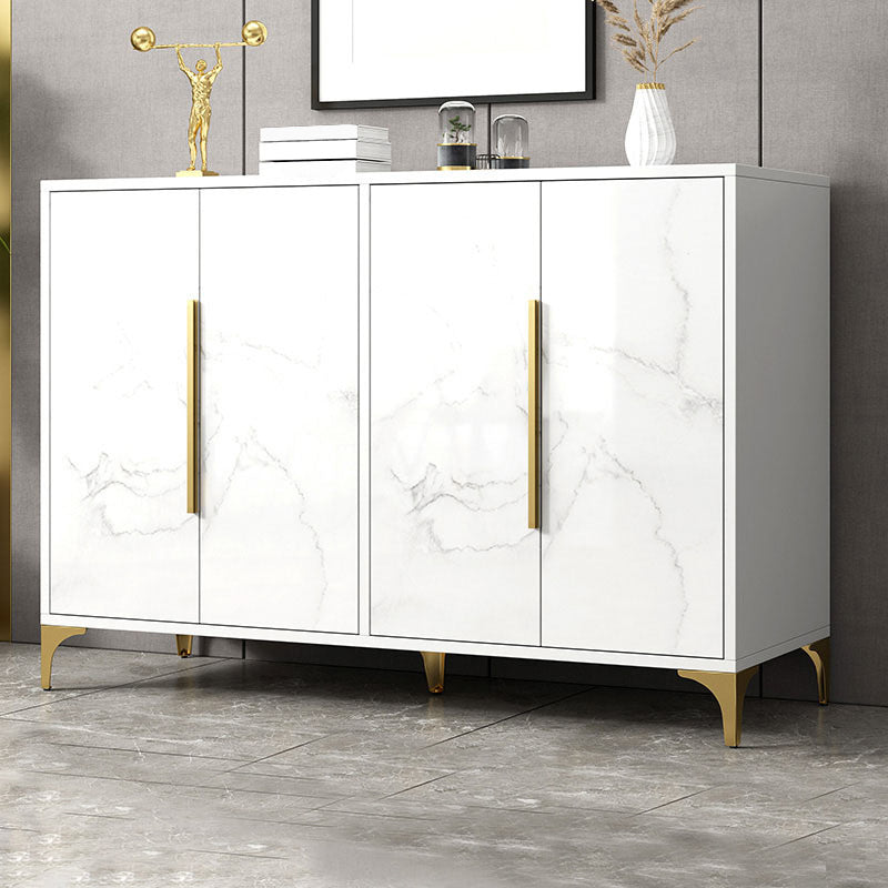 Ultra Modern Wood Combo Dresser Horizontal Storage Chest Dresser for Bedroom 47"L x 14"W x 35"H White-Gold 2 Clearhalo 'Bedroom Furniture' 'Dressers & Chests' 'dressers_chests' 'furn' 'furn_dressers_chests' 'Furniture' 7065718