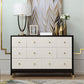 Commode Double Glam classique, commode de rangement horizontale en cerisier pour chambre à coucher