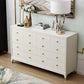 Commode Double Glam classique, commode de rangement horizontale en cerisier pour chambre à coucher