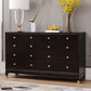 Commode Double Glam classique, commode de rangement horizontale en cerisier pour chambre à coucher