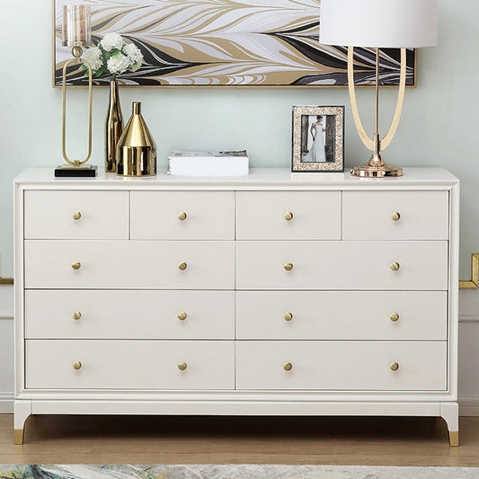 Classic Glam Double Dresser Cherry Horizontal Storage Chest Dresser for Bedroom