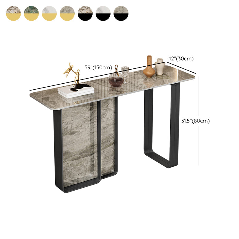 12 inch Wide Accent Table Rectangle Shape Stone Console Table for Hall Clearhalo 'Console Tables' 'console_tables' 'Entry & Mudroom Furniture' 'furn' 'furn_console_tables' 'Furniture' 7065851