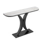 12 inch Wide Glam Accent Table Half Moon Shape Metal Console Table for Hall Black White Clearhalo 'Console Tables' 'console_tables' 'Entry & Mudroom Furniture' 'furn' 'furn_console_tables' 'Furniture' 7065855