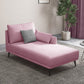 Nordic Cushioned Chaise Lounge Leather Chaise with Recessed Arms for Bedroom Pink Cotton Blend Left-Arm Chaise Clearhalo 'Chairs & Seating' 'Chaise Lounge' 'chaise_lounge' 'furn' 'furn_chaise_lounge' 'Furniture' 'Living Room Furniture' 7066436