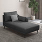 Nordic Cushioned Chaise Lounge Leather Chaise with Recessed Arms for Bedroom Black-Gray Linen Left-Arm Chaise Clearhalo 'Chairs & Seating' 'Chaise Lounge' 'chaise_lounge' 'furn' 'furn_chaise_lounge' 'Furniture' 'Living Room Furniture' 7066437