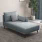 Nordic Cushioned Chaise Lounge Leather Chaise with Recessed Arms for Bedroom Gray-Blue Cotton Blend Left-Arm Chaise Clearhalo 'Chairs & Seating' 'Chaise Lounge' 'chaise_lounge' 'furn' 'furn_chaise_lounge' 'Furniture' 'Living Room Furniture' 7066440