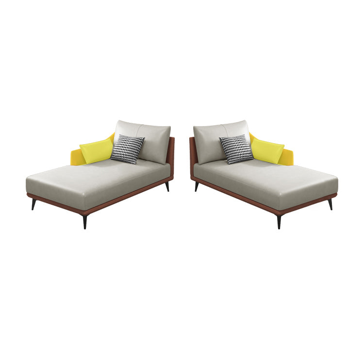 Nordic Cushioned Chaise Lounge Leather Chaise with Recessed Arms for Bedroom Clearhalo 'Chairs & Seating' 'Chaise Lounge' 'chaise_lounge' 'furn' 'furn_chaise_lounge' 'Furniture' 'Living Room Furniture' 7066447