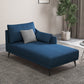 Nordic Cushioned Chaise Lounge Leather Chaise with Recessed Arms for Bedroom Royal Blue Linen Left-Arm Chaise Clearhalo 'Chairs & Seating' 'Chaise Lounge' 'chaise_lounge' 'furn' 'furn_chaise_lounge' 'Furniture' 'Living Room Furniture' 7066448
