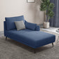 Nordic Cushioned Chaise Lounge Leather Chaise with Recessed Arms for Bedroom Blue Cotton Blend Left-Arm Chaise Clearhalo 'Chairs & Seating' 'Chaise Lounge' 'chaise_lounge' 'furn' 'furn_chaise_lounge' 'Furniture' 'Living Room Furniture' 7066449