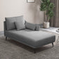 Nordic Cushioned Chaise Lounge Leather Chaise with Recessed Arms for Bedroom Grey Cotton Blend Left-Arm Chaise Clearhalo 'Chairs & Seating' 'Chaise Lounge' 'chaise_lounge' 'furn' 'furn_chaise_lounge' 'Furniture' 'Living Room Furniture' 7066451
