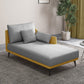 Nordic Cushioned Chaise Lounge Leather Chaise with Recessed Arms for Bedroom Light Gray-Yellow Linen Left-Arm Chaise Clearhalo 'Chairs & Seating' 'Chaise Lounge' 'chaise_lounge' 'furn' 'furn_chaise_lounge' 'Furniture' 'Living Room Furniture' 7066453