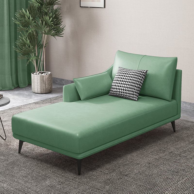 Nordic Cushioned Chaise Lounge Leather Chaise with Recessed Arms for Bedroom Light Green Tech Cloth Right-Arm Chaise Clearhalo 'Chairs & Seating' 'Chaise Lounge' 'chaise_lounge' 'furn' 'furn_chaise_lounge' 'Furniture' 'Living Room Furniture' 7066462