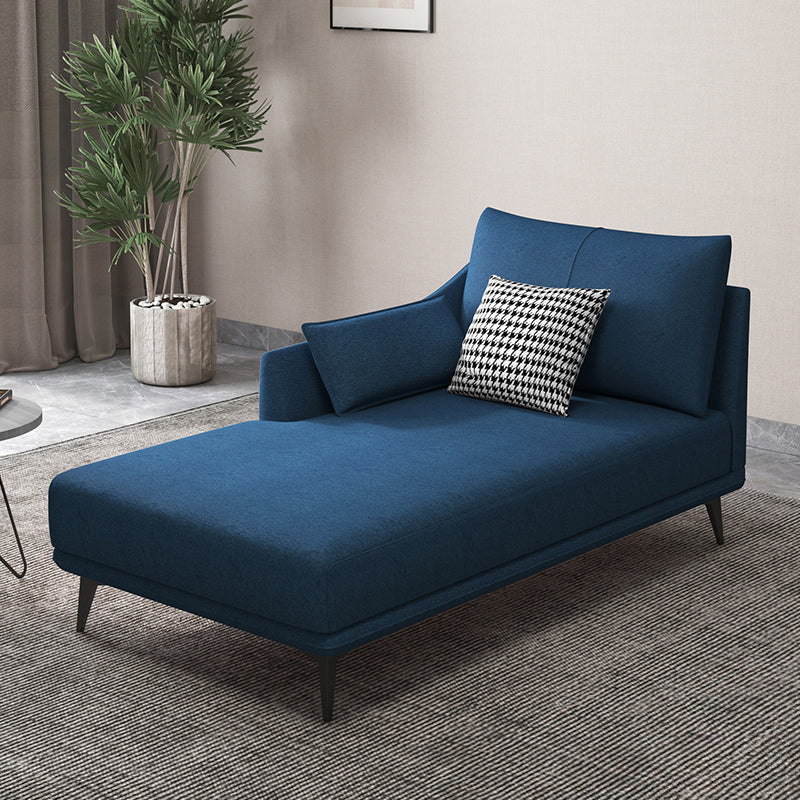 Nordic Cushioned Chaise Lounge Leather Chaise with Recessed Arms for Bedroom Royal Blue Linen Right-Arm Chaise Clearhalo 'Chairs & Seating' 'Chaise Lounge' 'chaise_lounge' 'furn' 'furn_chaise_lounge' 'Furniture' 'Living Room Furniture' 7066464