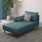 Nordic Cushioned Chaise Lounge Leather Chaise with Recessed Arms for Bedroom Dark Blue Tech Cloth Right-Arm Chaise Clearhalo 'Chairs & Seating' 'Chaise Lounge' 'chaise_lounge' 'furn' 'furn_chaise_lounge' 'Furniture' 'Living Room Furniture' 7066468