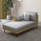Nordic Cushioned Chaise Lounge Leather Chaise with Recessed Arms for Bedroom Light Gray-Yellow Linen Right-Arm Chaise Clearhalo 'Chairs & Seating' 'Chaise Lounge' 'chaise_lounge' 'furn' 'furn_chaise_lounge' 'Furniture' 'Living Room Furniture' 7066469