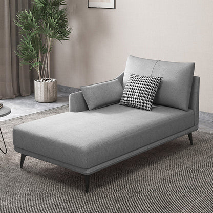 Nordic Cushioned Chaise Lounge Leather Chaise with Recessed Arms for Bedroom Light Gray Linen Right-Arm Chaise Clearhalo 'Chairs & Seating' 'Chaise Lounge' 'chaise_lounge' 'furn' 'furn_chaise_lounge' 'Furniture' 'Living Room Furniture' 7066473