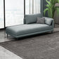 Nordic Cushioned Chaise Lounge Pine Chaise with Recessed Arms for Bedroom and Living Room