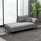 Nordic Cushioned Chaise Lounge Pine Chaise with Recessed Arms for Bedroom and Living Room