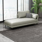 Nordic Cushioned Chaise Lounge Pine Chaise with Recessed Arms for Bedroom and Living Room
