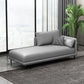 Nordic Cushioned Chaise Lounge Pine Chaise with Recessed Arms for Bedroom and Living Room