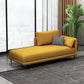 Nordic Cushioned Chaise Lounge Pine Chaise with Recessed Arms for Bedroom and Living Room