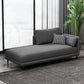 Nordic Cushioned Chaise Lounge Pine Chaise with Recessed Arms for Bedroom and Living Room
