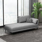 Nordic Cushioned Chaise Lounge Pine Chaise with Recessed Arms for Bedroom and Living Room
